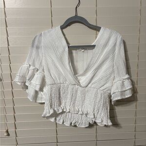 L White dress crop top worn 1x